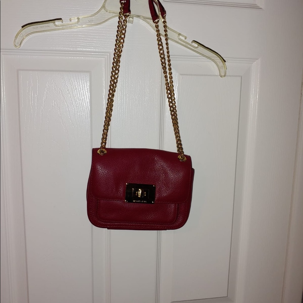 Red Michael Kors chain bag